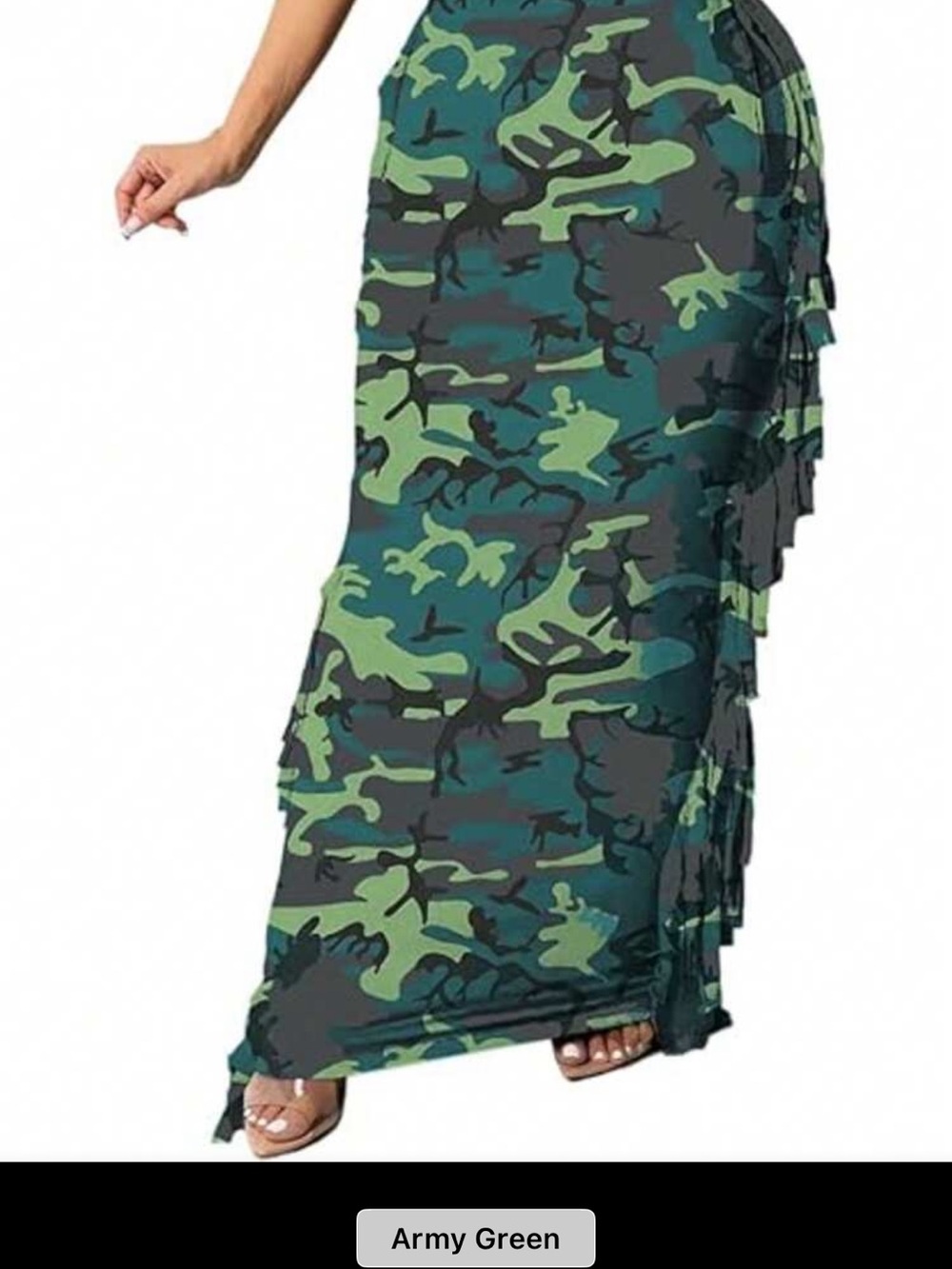 SHEIN Green Camo Swim Sarong Cover-Up
